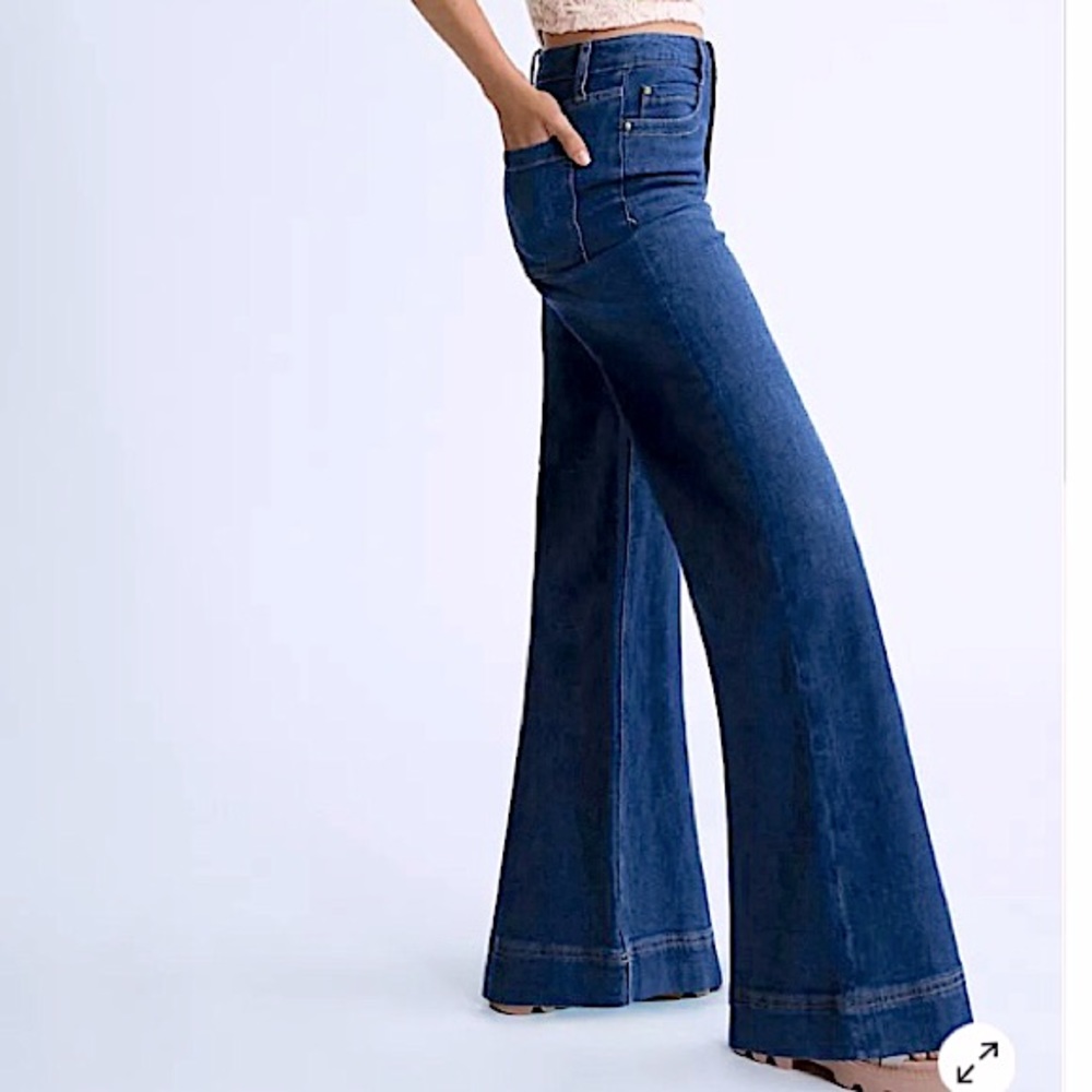 Anthropologie Wide Leg Jeans Y2K 70s Retro